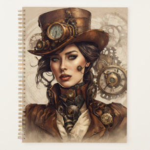 Viktorianisches Steampunk-Portrait einer Frau Planer