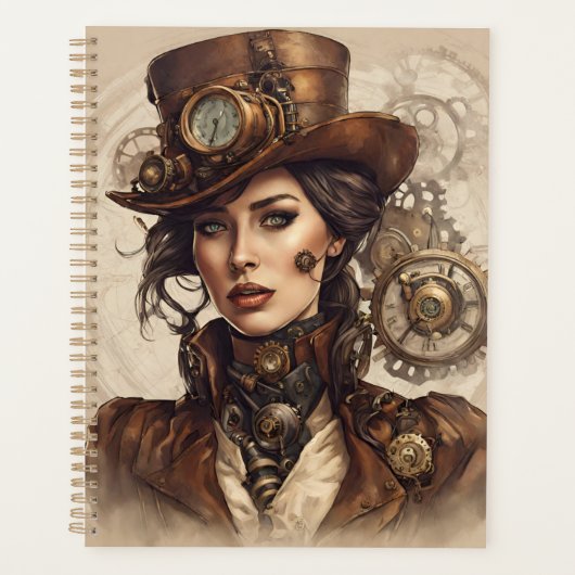 Viktorianisches Steampunk-Portrait einer Frau Planer (Vorderseite)
