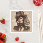 Viktorianisches Steampunk-Portrait einer Frau Serviette (Beispiel)