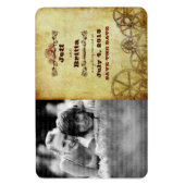 Viktorianisches Steampunk-Save the Date Foto Magnet (Vertikal)