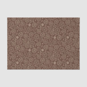 Viktorianisches Steampunkbrown & White Gears Zeich Seidenpapier