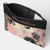 Viktorianisches Steampunkrosa und schwarz Zubehörtasche (Offen)