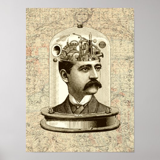 Viktorianisches Steampunkuckwerk, mechanisch Poster (Vorne)