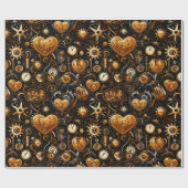 viktorianisches Steampunkupfer aus Bronze Geschenkpapier (Flach)