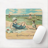 Viktorianisches Strandbadeanzug-Mädchen Mousepad (Mit Mouse)