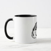 Viktorianisches Talon aus Muschelvogel, Schwarz-we Tasse (Links)