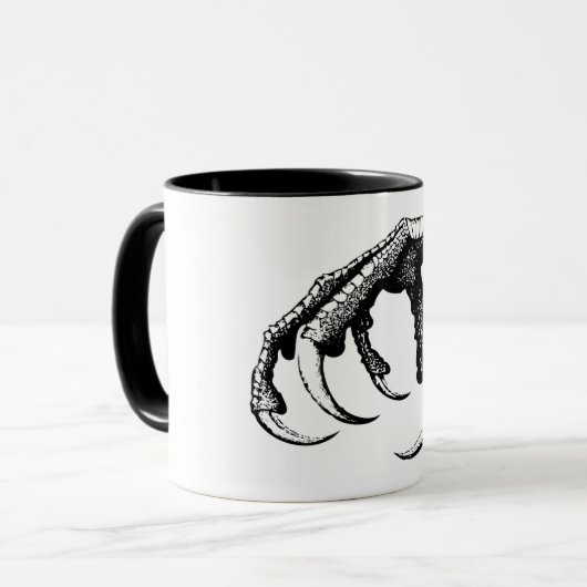 Viktorianisches Talon aus Muschelvogel, Schwarz-we Tasse (Vorderseite Links)
