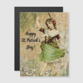 Viktorianisches TanzGirl am Green St. Patrick's Da Magnetkarte (Vorne/Hinten)