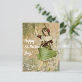 Viktorianisches TanzGirl am Green St. Patrick's Da Postkarte (Stehend Vorderseite)