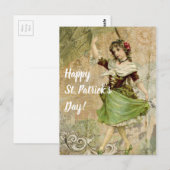 Viktorianisches TanzGirl am Green St. Patrick's Da Postkarte (Vorne/Hinten)