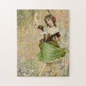 Viktorianisches TanzGirl am Green St. Patrick's Da Puzzle (Vertikal)