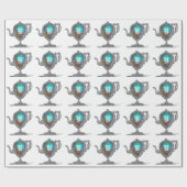 Viktorianisches Teapot-Monogramm Geschenkpapier (Flach)