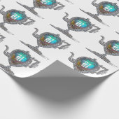 Viktorianisches Teapot-Monogramm Geschenkpapier (Ecke)