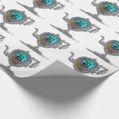 Viktorianisches Teapot-Monogramm Geschenkpapier (Ecke)