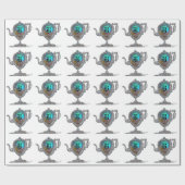 Viktorianisches Teapot-Monogramm Geschenkpapier (Flach)