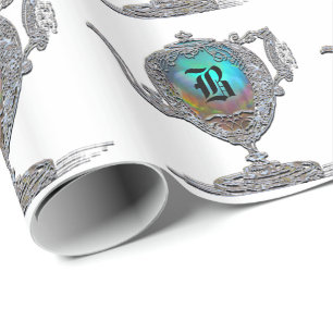 Viktorianisches Teapot-Monogramm Geschenkpapier