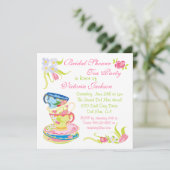 Viktorianisches Tee-Cups Tee-Party Brautparty Einladung (Stehend Vorderseite)