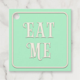 viktorianisches Tee-Party "Eat Me" Lila Square Cus Geschenkanhänger