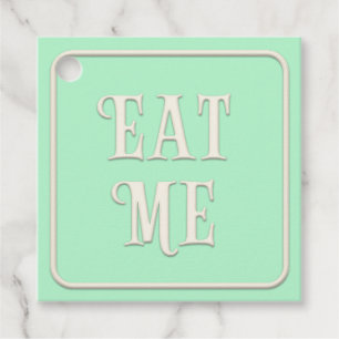 viktorianisches Tee-Party "Eat Me" Lila Square Cus Geschenkanhänger