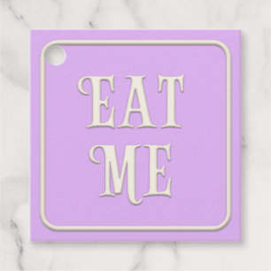 viktorianisches Tee-Party "Eat Me" Pink Square Cus Geschenkanhänger