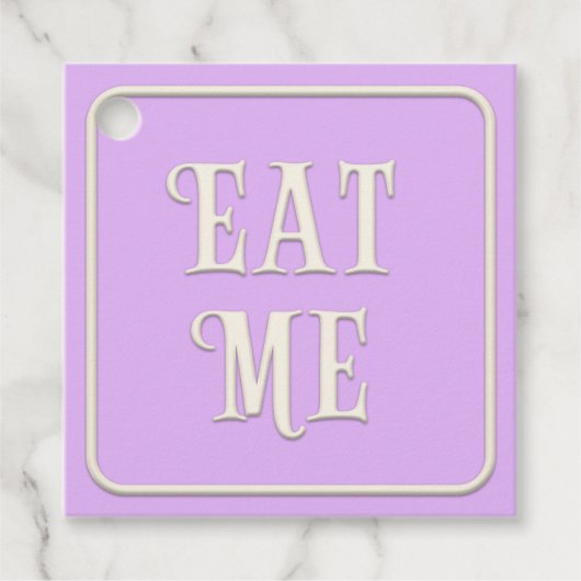 viktorianisches Tee-Party "Eat Me" Pink Square Cus Geschenkanhänger (Vorderseite)
