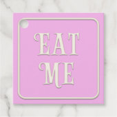 viktorianisches Tee-Party "Eat Me" Pink Square Cus Geschenkanhänger (Vorderseite)