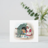 Viktorianisches Tee-Party im Doghouse Einladungspostkarte (Stehend Vorderseite)