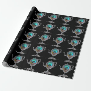 Viktorianisches Teekanne-Monogramm Geschenkpapier