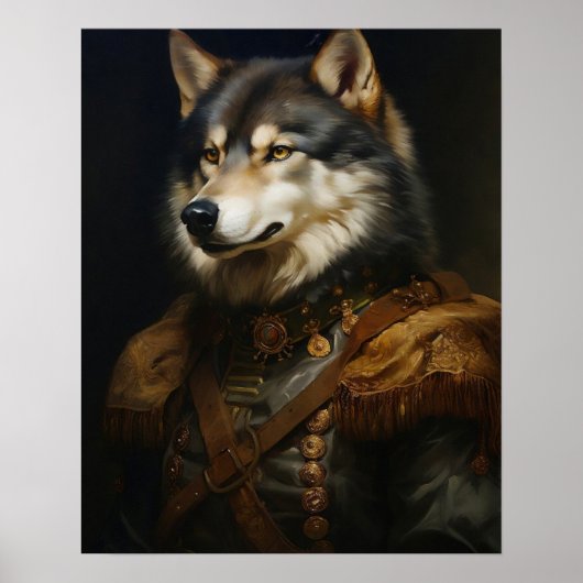 Viktorianisches Tierportrait, Royal Wolf Prints Poster (Vorne)
