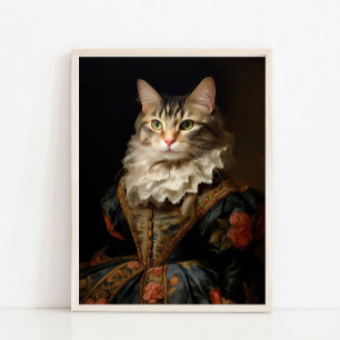 Viktorianisches Tierporträt, gekleideter Tierdruck Poster