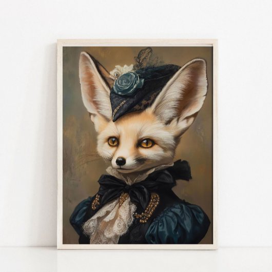 Viktorianisches Tierporträt, königliche Lady Fuchs Poster