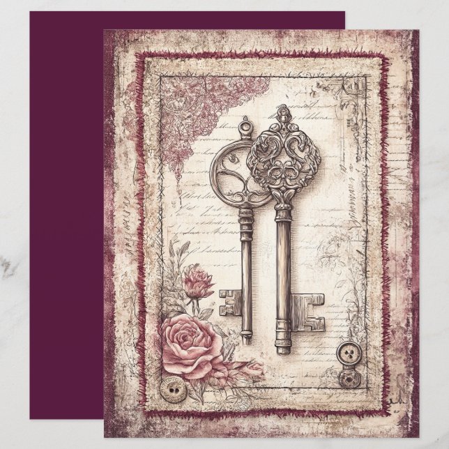 Viktorianisches und spitzes Scrapbook (Vorne/Hinten)