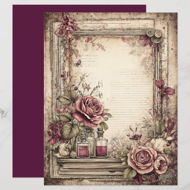 Viktorianisches und spitzes Scrapbook (Vorne/Hinten)