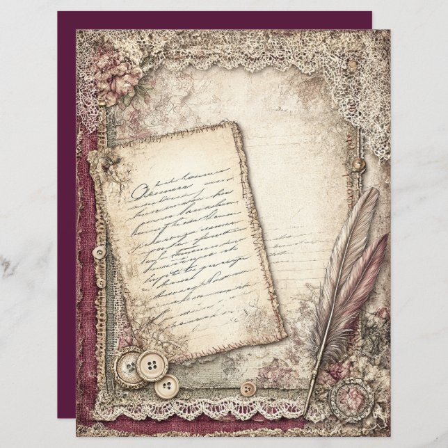 Viktorianisches und spitzes Scrapbook (Vorne/Hinten)