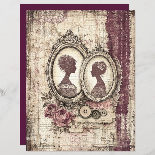 Viktorianisches und spitzes Scrapbook (Vorne/Hinten)