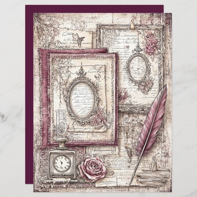 Viktorianisches und spitzes Scrapbook (Vorne/Hinten)