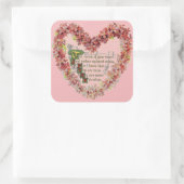 Viktorianisches Valentin mit irischer Einschätzung Quadratischer Aufkleber (Tasche)