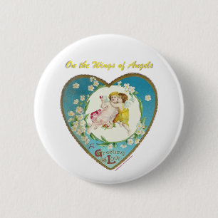 Viktorianisches Valentine Über den Engel - Geschen Button