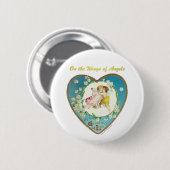 Viktorianisches Valentine Über den Engel - Geschen Button (Vorne & Hinten)