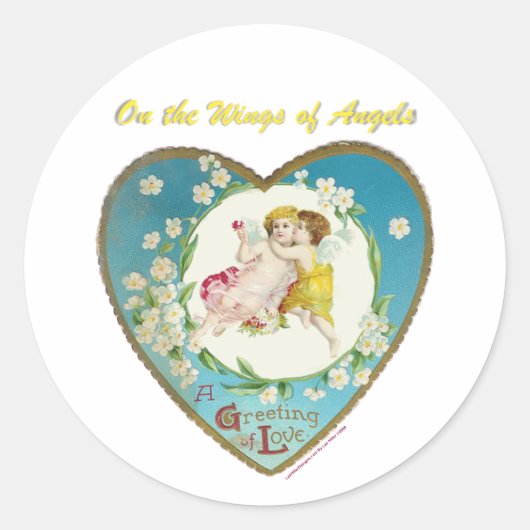Viktorianisches Valentine Über den Engel - Geschen Runder Aufkleber (Vorderseite)