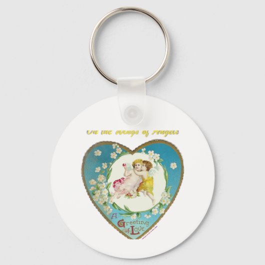 Viktorianisches Valentine Über den Engel - Geschen Schlüsselanhänger (Vorderseite)
