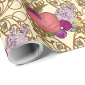 Viktorianisches Valentins-Blumenverpackungspapier Geschenkpapier (Rolleneckpunkt)