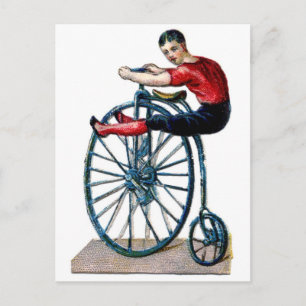Viktorianisches Velocipede Vintages Fahrrad Acroba Postkarte