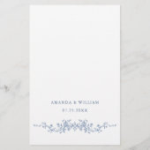 Viktorianisches Verziertes Blumenmenü mit  Grace (Rückseite)