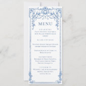 Viktorianisches Verziertes Blumenmenü mit  Grace Einladung (Vorderseite)