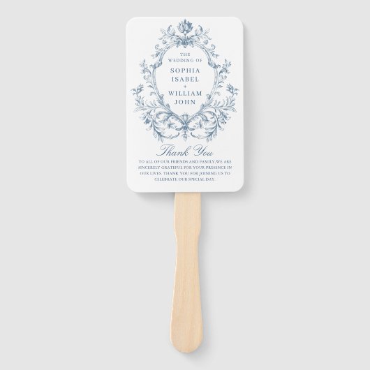 Viktorianisches Verziertes Blumenzeremonieprogramm Fächer (Vorderseite)