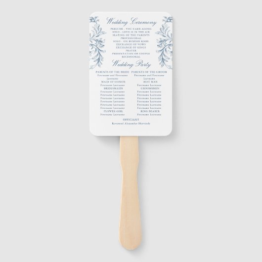 Viktorianisches Verziertes Blumenzeremonieprogramm Fächer (Rückseite)