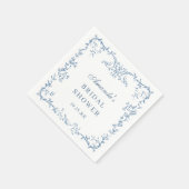 Viktorianisches Verziertes Dusty Blue Floral Braut Serviette (Ecke)