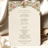 Viktorianisches Verziertes Gold-Arsch- und Rosenpr Einladung