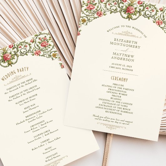 Viktorianisches Verziertes Gold-Arsch- und Rosenpr Einladung